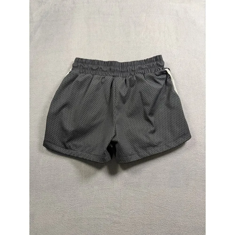 Nike Shorts Womens Small Gray Black Double Layer Mesh Dri Fit Running Athletic